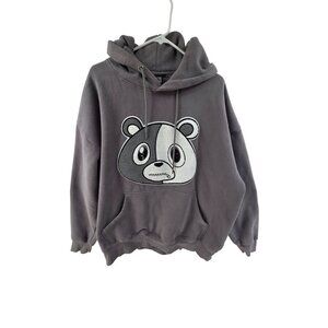 Effectus Clothing Women's Hooded Sweatshirt Fleece Bear Graphic Gray Size 2XL